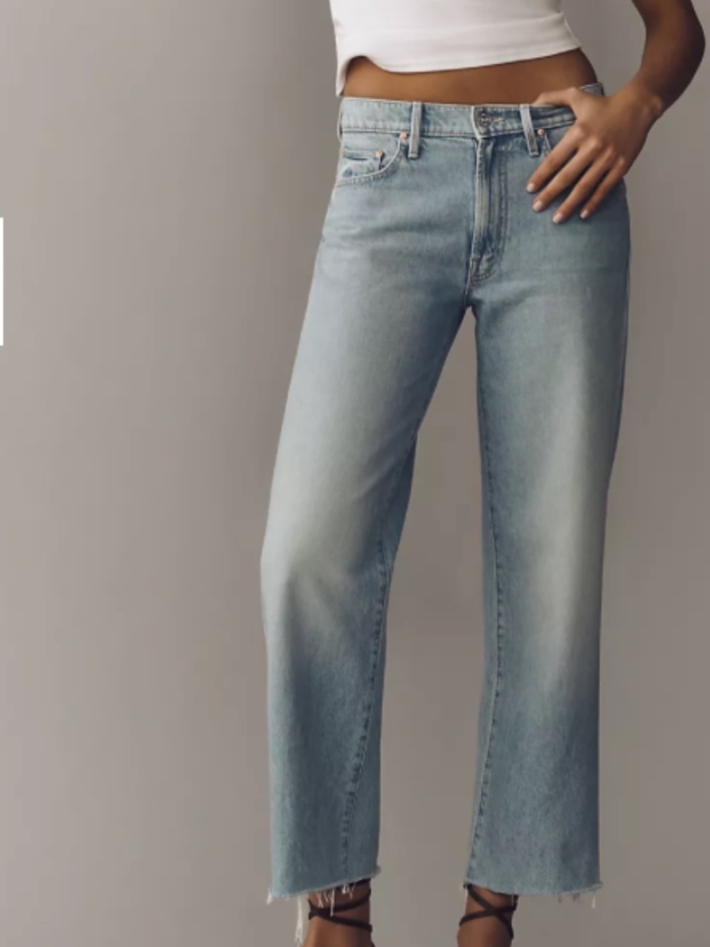 Mother Jeans The Mid Rise Rambler zip ankle fray Comeback Kid